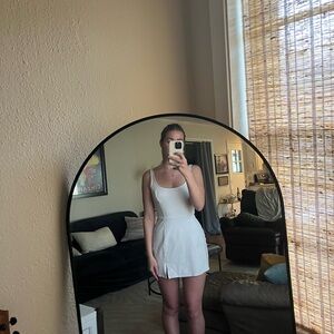 Lulu's White Sundress with Spaghetti Straps and Sleeveless Design